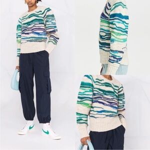 Isabel Marant Étoile Serena Striped Wool Crewneck Sweater Womens